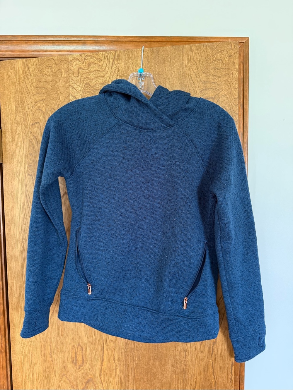Girl’s Navy Blue Hooded Pullover Sweater